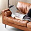 Causeuse coussin orange en cuir véritable-1317101970