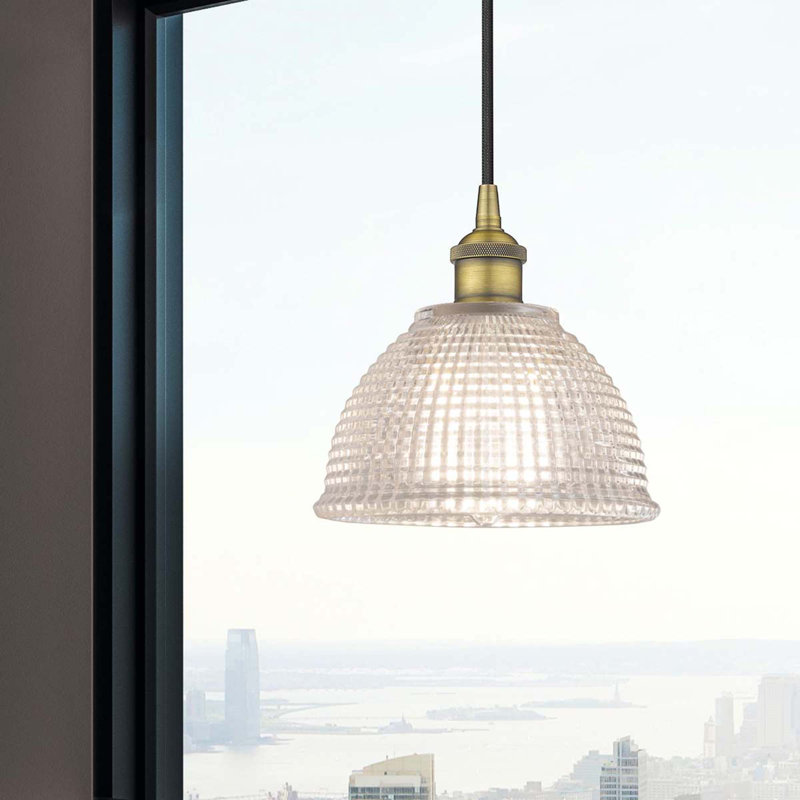 Luminaire suspendu en forme de dôme à 1 lumière Boba, Laiton brossé