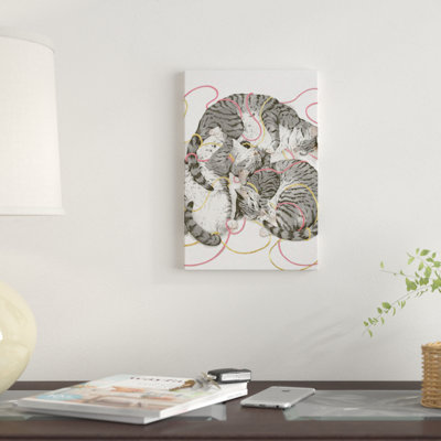 «Cats in Rose Gold» par Laura Graves - impression sur toile tendue