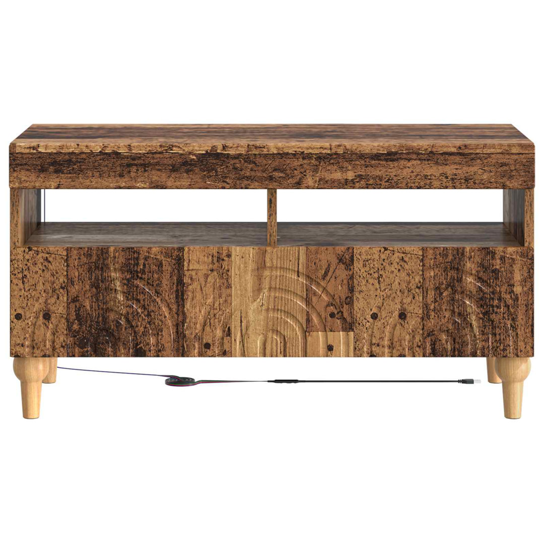 LED TV Cabinet with LED Strip Lights ALKMAAR Engineered Wood Furniture