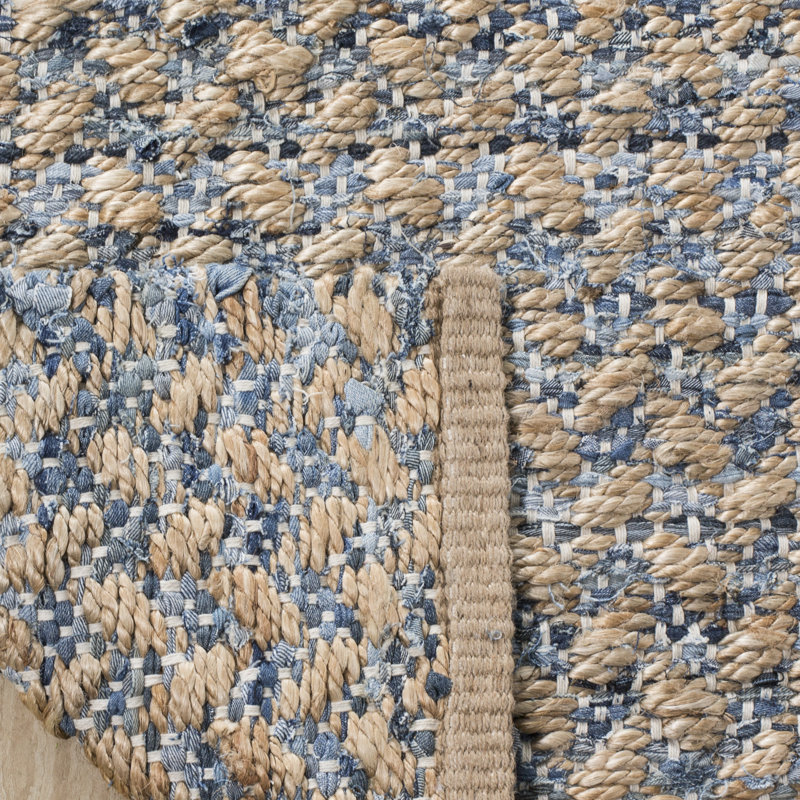 Reinheimer Handwoven Flatweave Jute/Sisal Blue/Natural Area Rug, Rectangle 122 x 183 cm