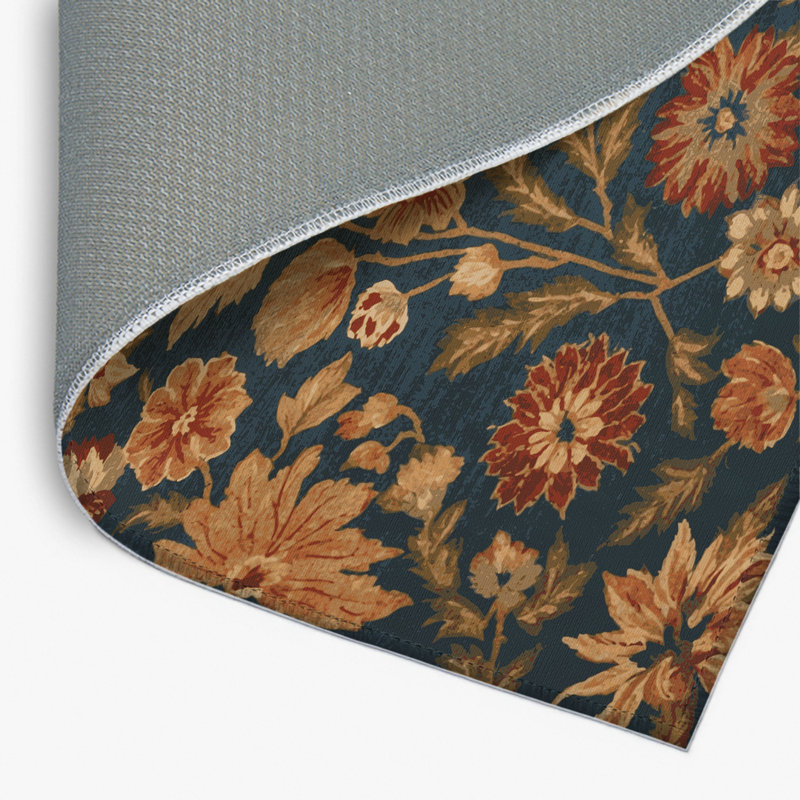 Tapis noir d'intérieur et d'extérieur Botanical, Rectangulaire 8 pi x 10 pi
