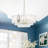 Modern 8 Light Dimmable 4 Layer Glass Chandelier With Crystal Decoration