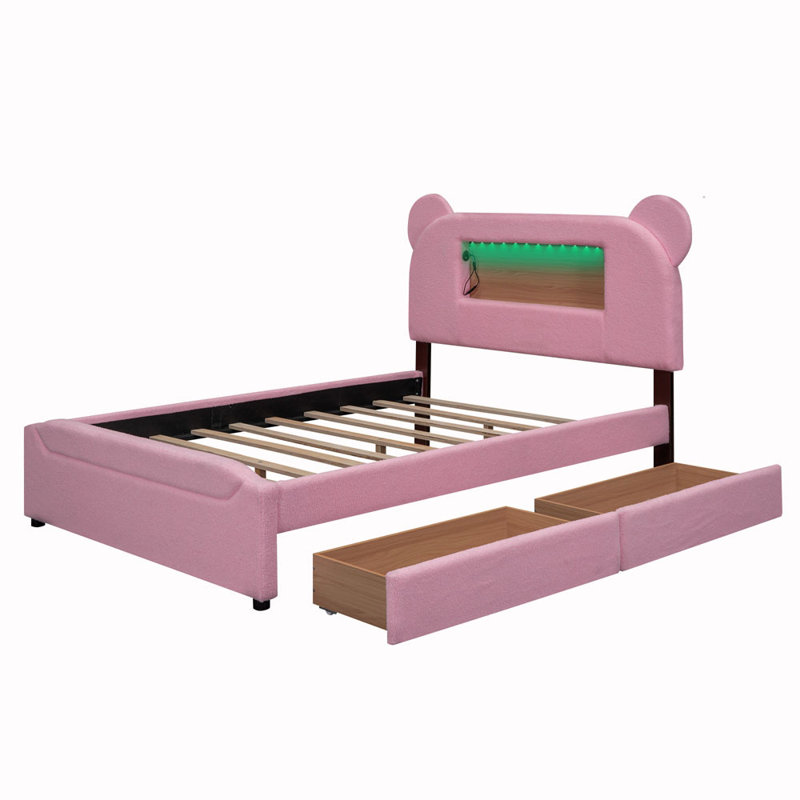 Lit pour enfant Aleccia, Rose