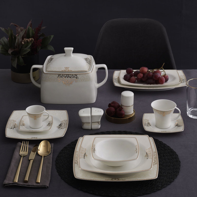 Porcelain China Dinnerware Set 84 Piece - Service for 12