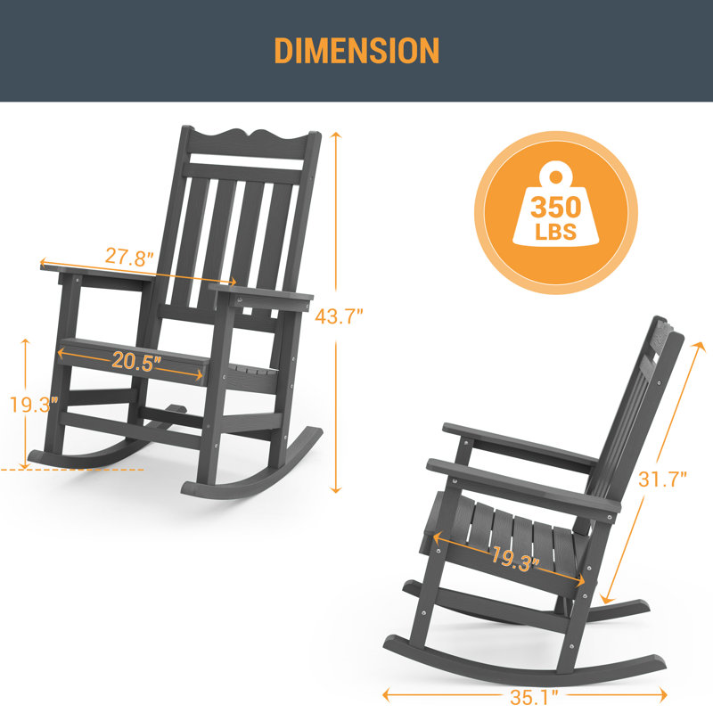 Chaise Adirondack berçante Juulia, Gris anthracite