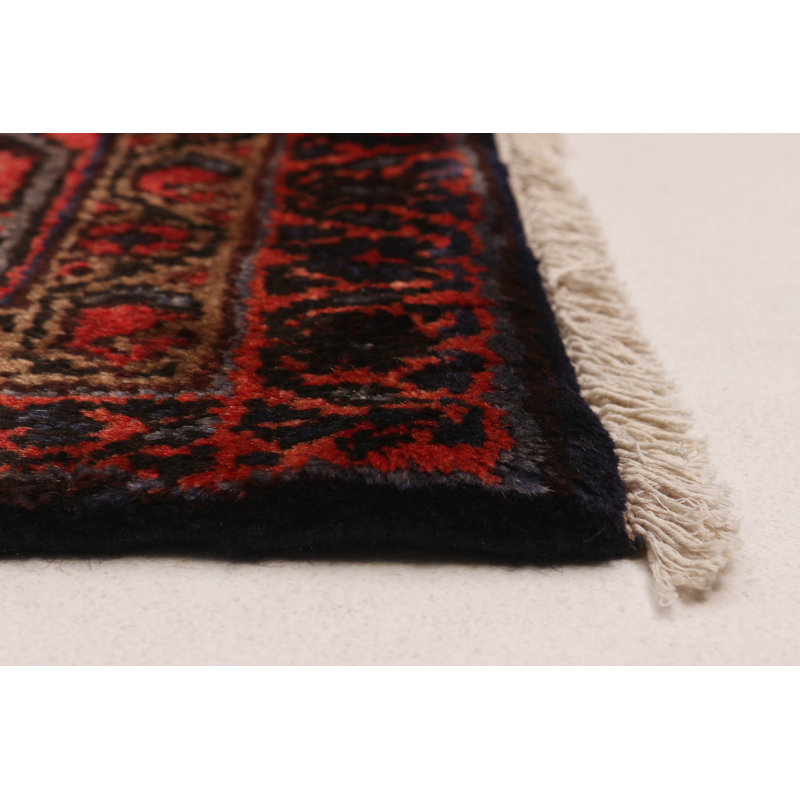 Tapis unique en laine bleu marine rectangulaire 3 pi 9 po x 6 pi 7 po Kimarion