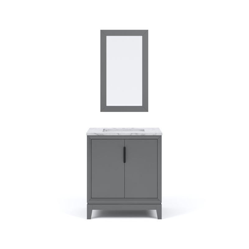 Elizabeth 30" Single Bathroom Vanity Set with Mirror, Cashmere Gray