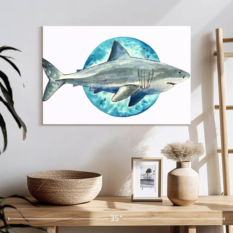 Watercolor Shark, 16" H x 24" W
