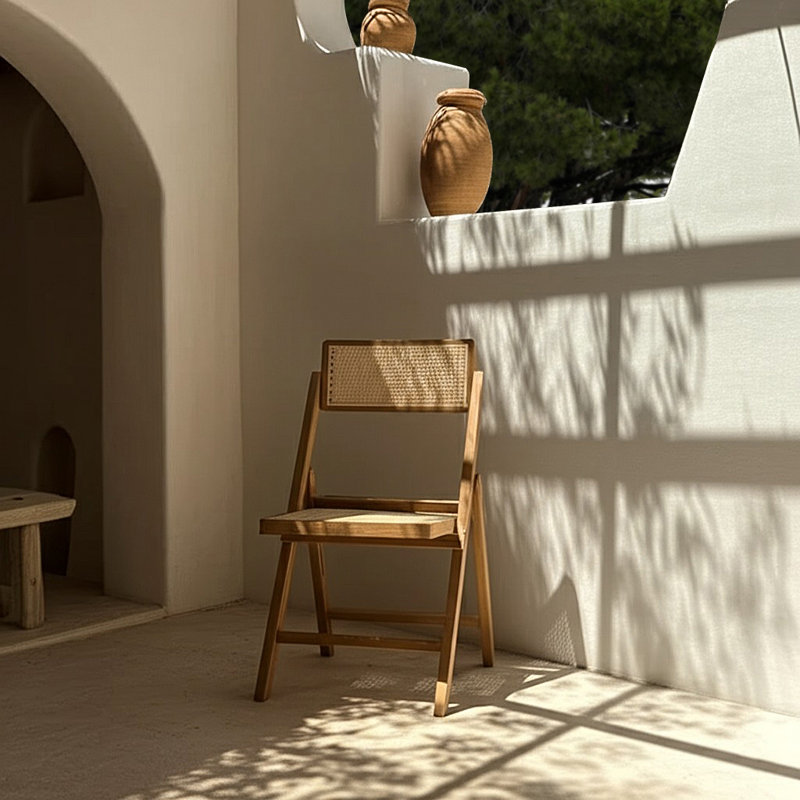 Alleson 47cm H Folding Side Chair in Beige