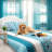 California King Size 9-Piece Turquoise Paisley Bedding & Curtain Set (Cal King) - Quilted Microfiber Bedspread + Sheer Curtains-117097381