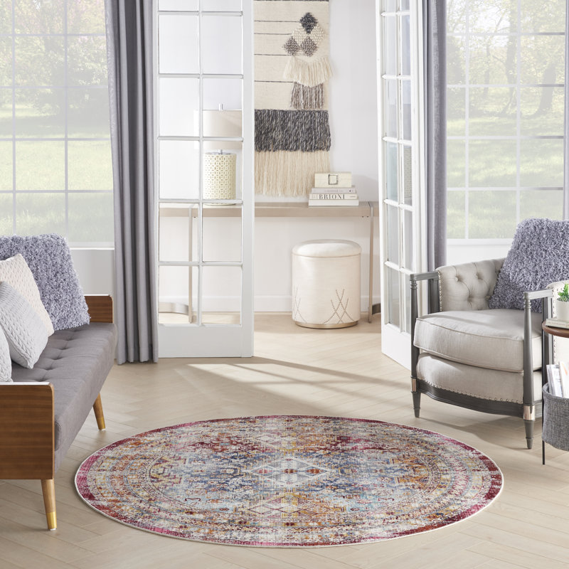 Persian Area Rug, Round 1.72cm