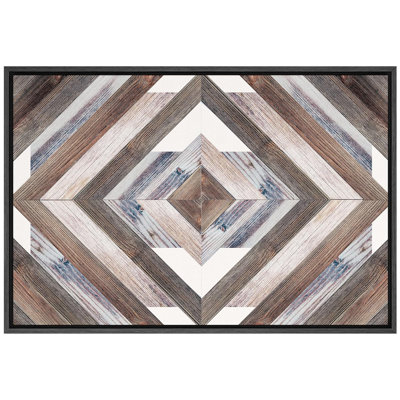 Geometric Western Shape " Western Decor Geometric Diamond Collage Abstract Shapes Art Decor Nordic Rustic Wood Effect Panel "