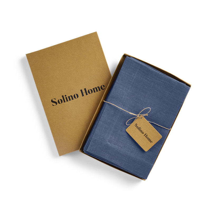 Diana - 100% Pure Linen Dinner Napkins, Vintage Blue
