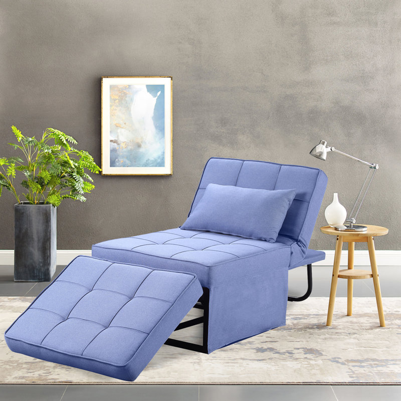 Cimino Upholstered 28'' Reclining Sofa Bed, Blue