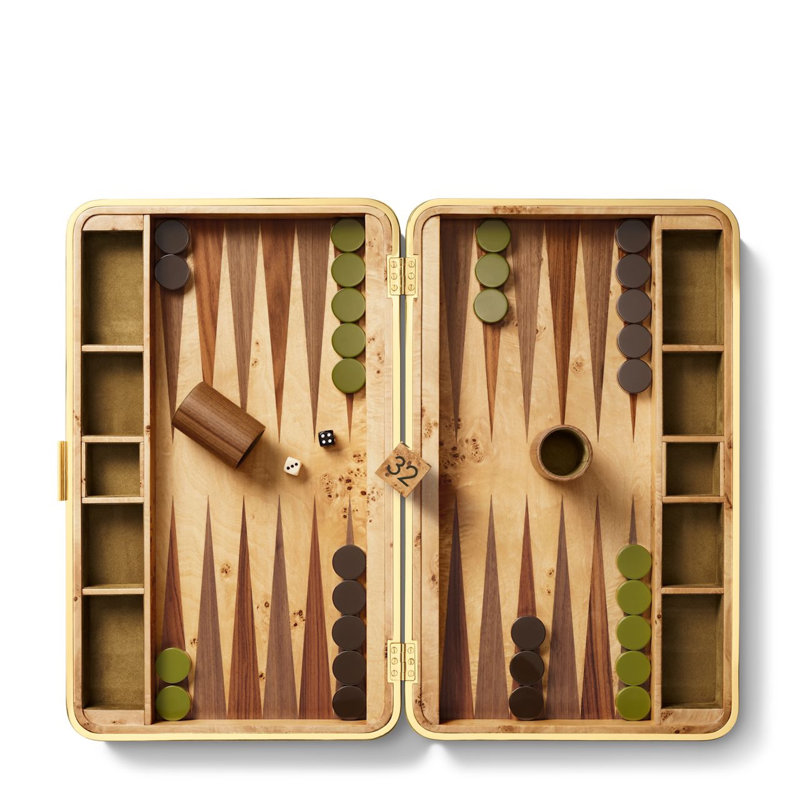 Handmade Moss Backgammon Board Game