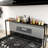 Over The Stove Shelf, 31.5" Stove Top Shelf Spice Rack, Kitchen Countertop Organizer With 6 Hooks, Seasoning Organizer, Black