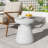 Outdoor Ponti Travertine Side Table,White