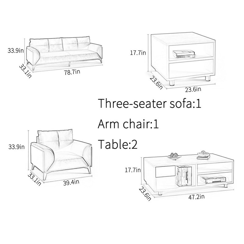 Simple leisure high-end office sofa set