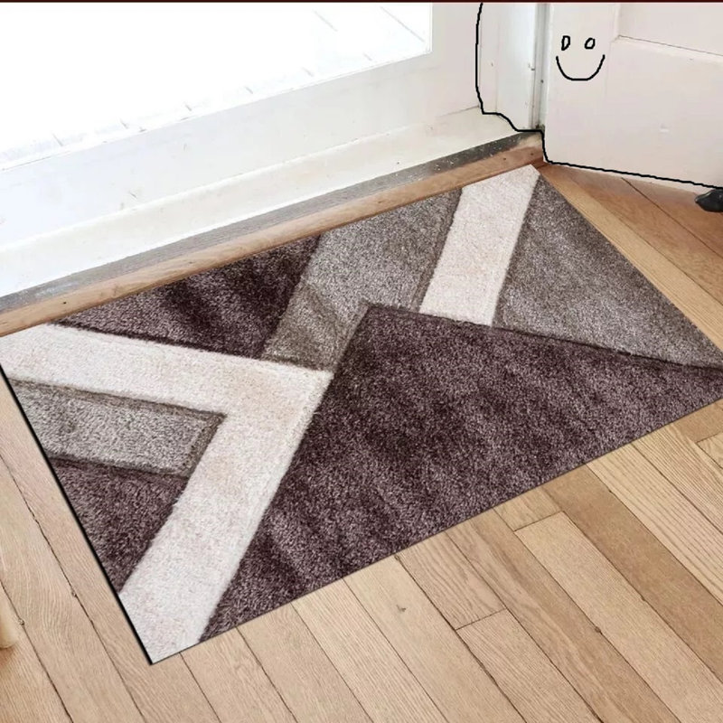 W60 x L110 cm Indoor Door Mat, Brown/Beige