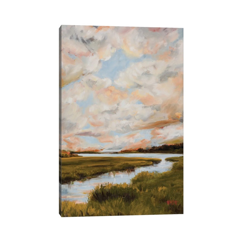 Warm Clouds Over The Marsh by April Moffatt iCanvas, 12" H x 8" W x 0.75" D, Wrapped Canvas