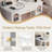 Vanity Makeup Table Chair Set, Modern Dressing Desk, Organizer, Charging Port-1211994347