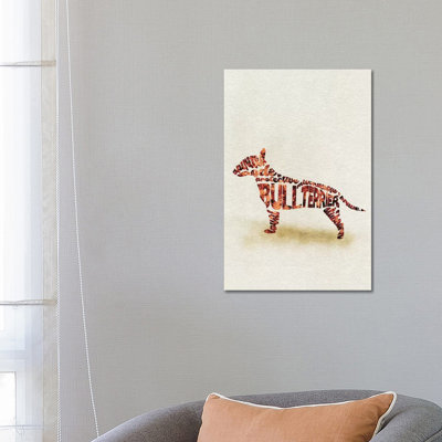 Bull Terrier 1 Piece Wrapped Canvas Wall Art