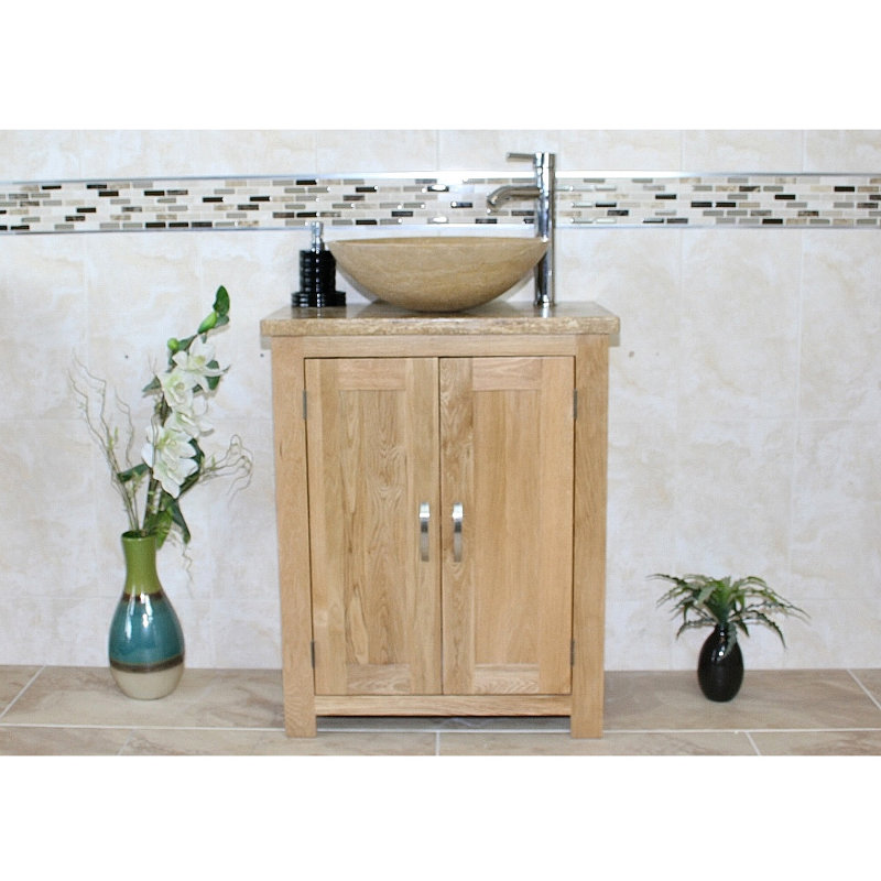 Silverside 650mm Single Bathroom Vanity with Vessel Stone Basin