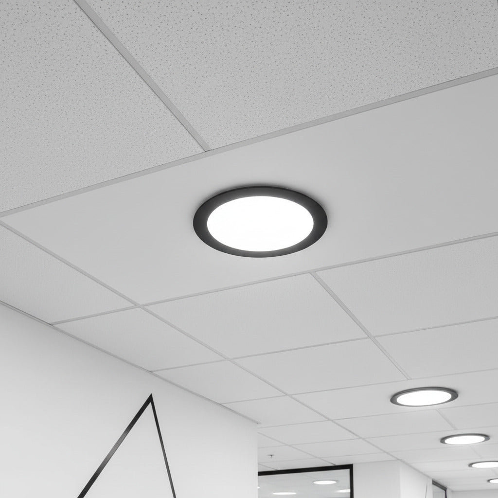 UltraBeam 18 Watt Black Slimline Ceiling Down Light