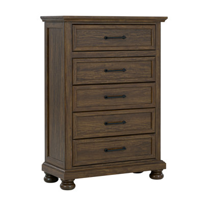 Commode 5 tiroirs brun foncé