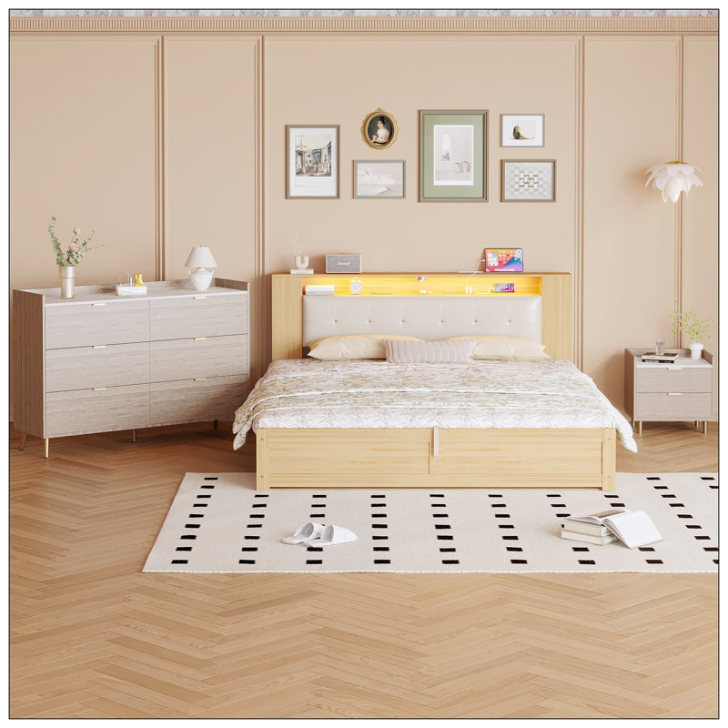 Geneive Piece Bedroom Set, Natural