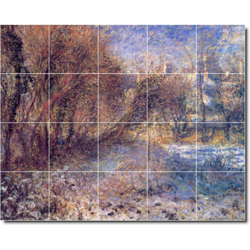 Carrelage mural décoratif en céramique 30 po x 24 po 6 po x 6 po, Auguste Renoir, peinture de paysage W07391