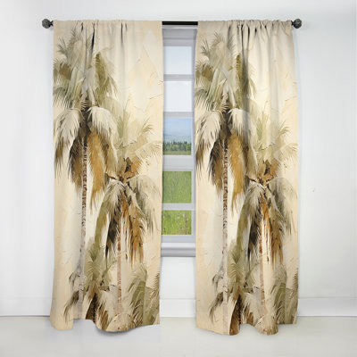 Palm Tree Desert Oasis IV - Palm Trees Curtain - Blackout Floral Curtain - 1 Panels