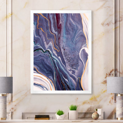 Reproduction d'art sur toile de luxe en marbre mauve luxueux