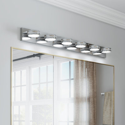 Éclairage pour meuble-lavabo à DEL 43 po au-dessus d'un miroir Luminaire à DEL 6 lumières pour salle de bain Miroir moderne de 18 W