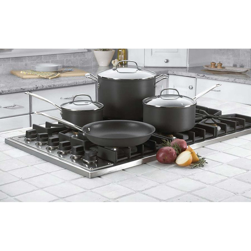 Black Nonstick Aluminum 7-Piece Cookware Set