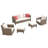 5-Person Steel and PE Wicker Outdoor Conversation Set -1630420061