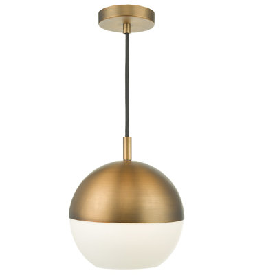 Minoa 1 - Light Antique Brass Dome Pendant