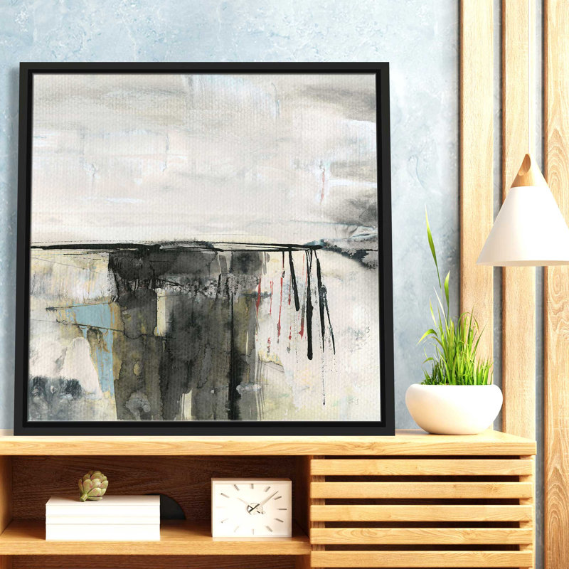 «Valley View II» par Susan Jill - Peinture, L 39,5 po x H 39,5 po, Cadre noir