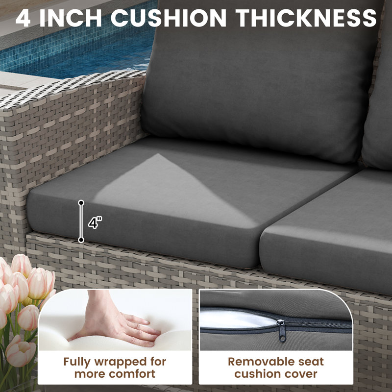 4 Pieces Outdoor Patio Furniture, Gray