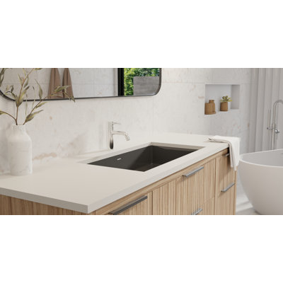 Lavabo de salle de bain encastrable en résine 31,4 po x 16,7 po Badeloft UB-05-L-GBLK