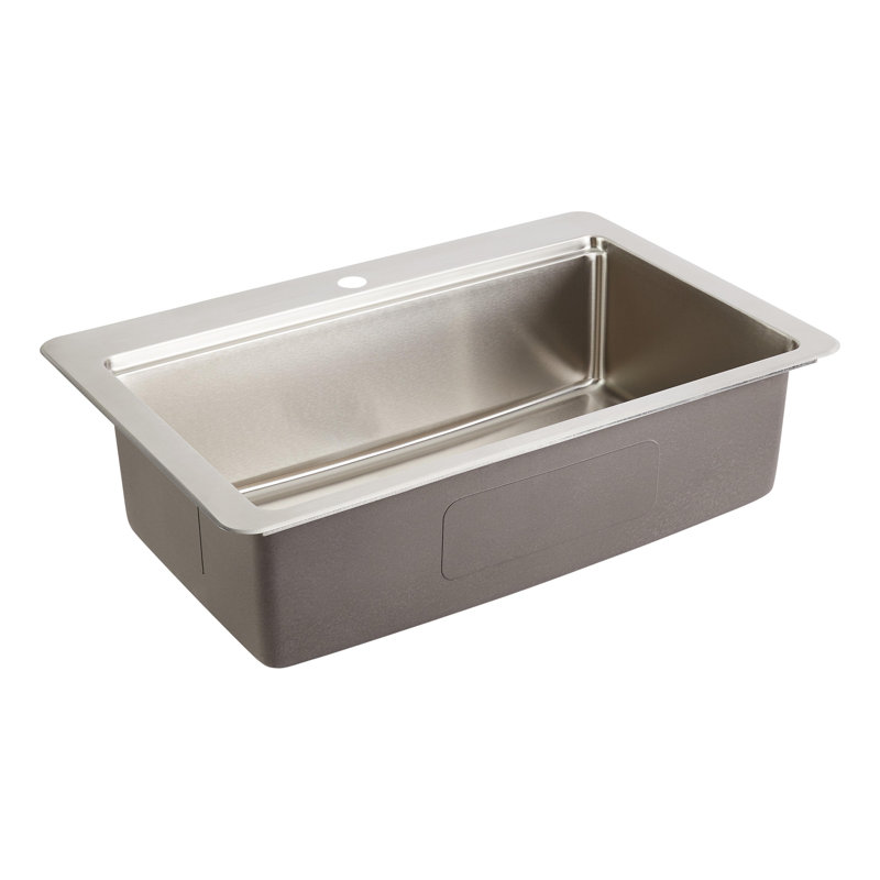 Melbrook 33 "L Drop-In Kitchen Sink With Accessories, 1 hole, 18-Gauge
