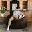 Big Joe Fuf 5Ft Oversized Foam Bean Bag Chair with Removable Cover for Kids, Teens, Adults, Cocoa Lenox, Durable Woven Polyester, 5 foot Large Reading and Gaming Seat-40160729