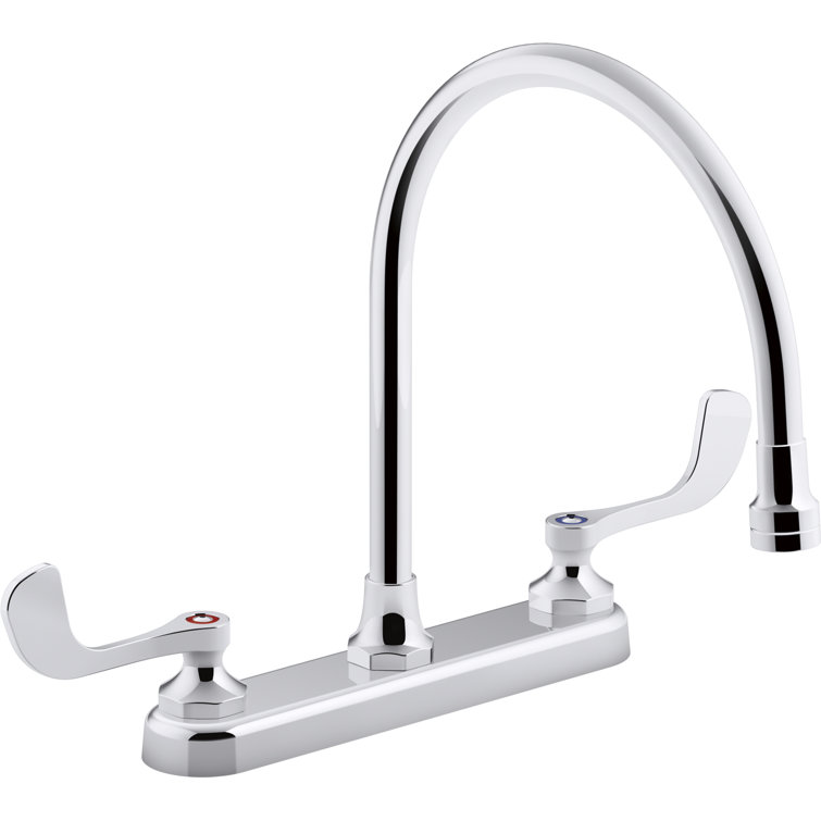 1.8 gpm Triton Bowe 1.8 gpm Kitchen Sink Faucet with 9-516 In. Gooseneck Spout, Aerated Flow and Wristblade Handles