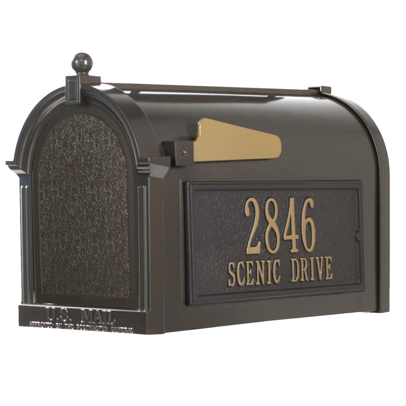 Boîte aux lettres sur piquet, Bronze/Doré, Oui