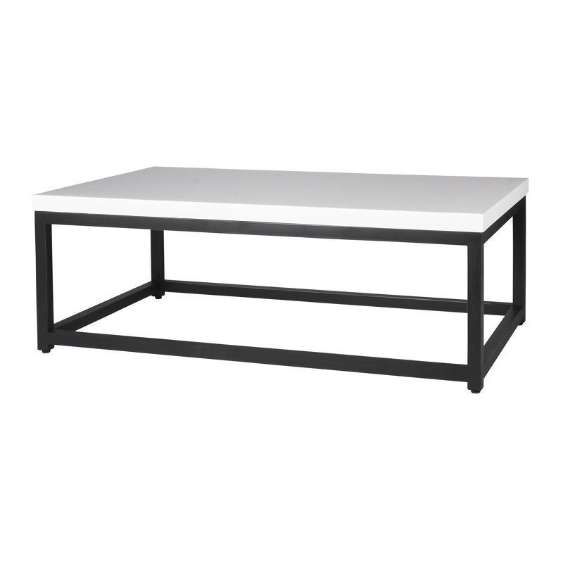 Table basse Paris, Noir, noir, noir, noir, Blanc, H 17,5 po x L 55 po x l 33 po