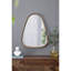 Miroir mural irrégulier 30 po x 38 po avec cadre en bois, entrée de salle de bain de salon, design minimaliste, bords incurvés doux, cadre en pin à 25% pour chambre et miroir de style