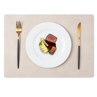 Faux Leather 17”x12” Rectangular Placemats Set of 6