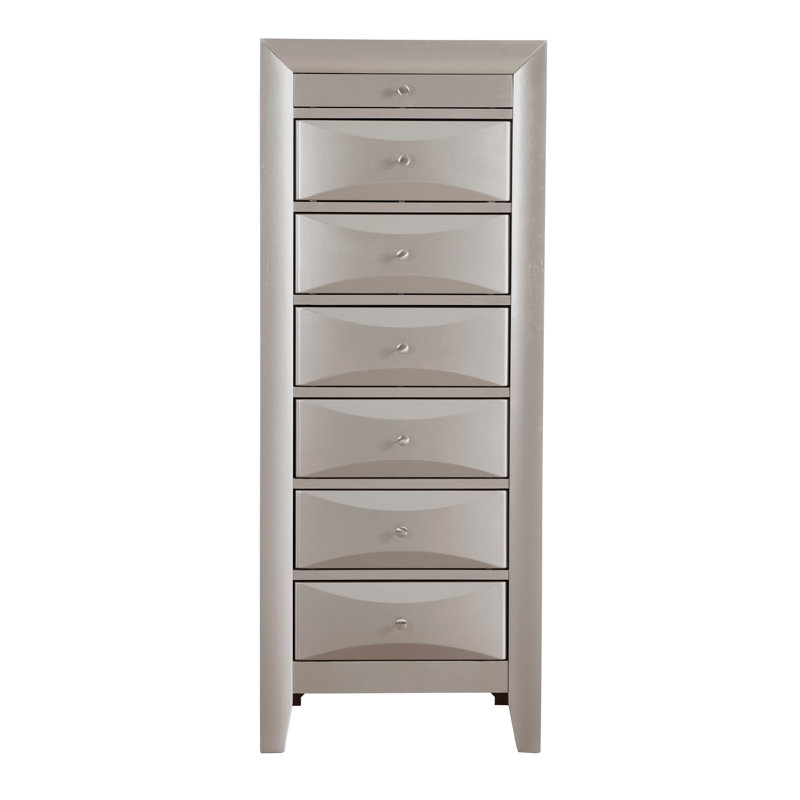 Commode pour femme 7 tiroirs Marilla, champagne, Champagne