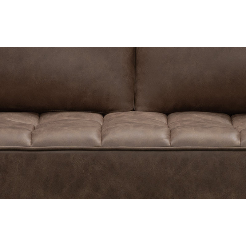 Ambon 2 Seater Faux Leather Loveseat, Brown